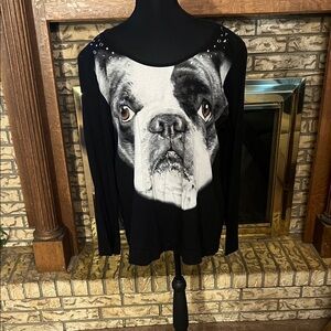 Deb Black Graphic Long Sleeve Top
